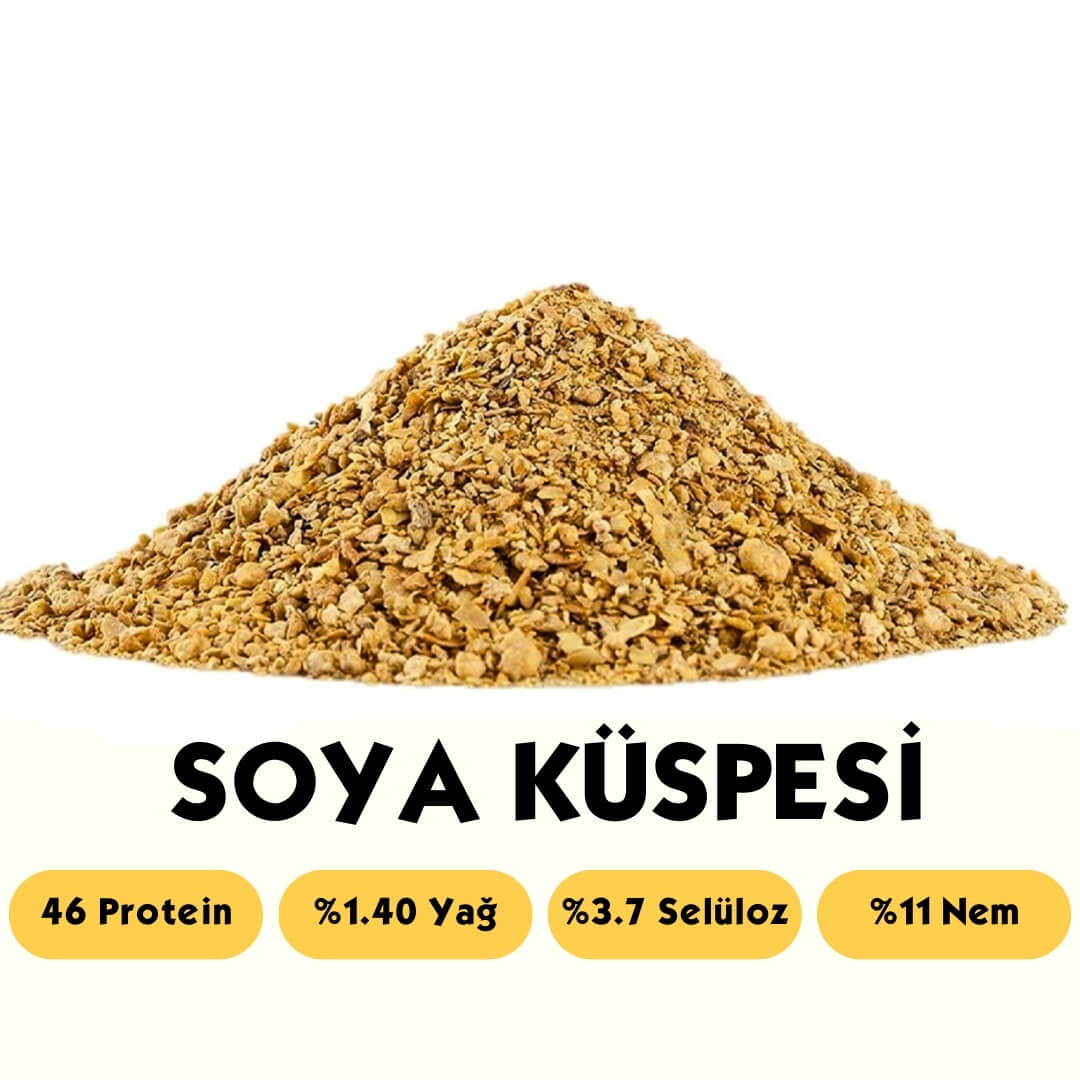 Toptan soya küspesi, yüksek protein içeriğiyle yemlik ve hammadde olarak kullanılmak üzere görüntüsü.